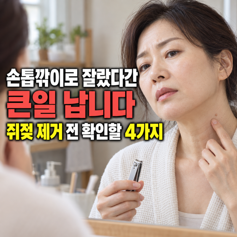 “손톱깎이로 잘랐다간 큰일 납니다” 쥐젖 제거 전 꼭 확인할 4가지