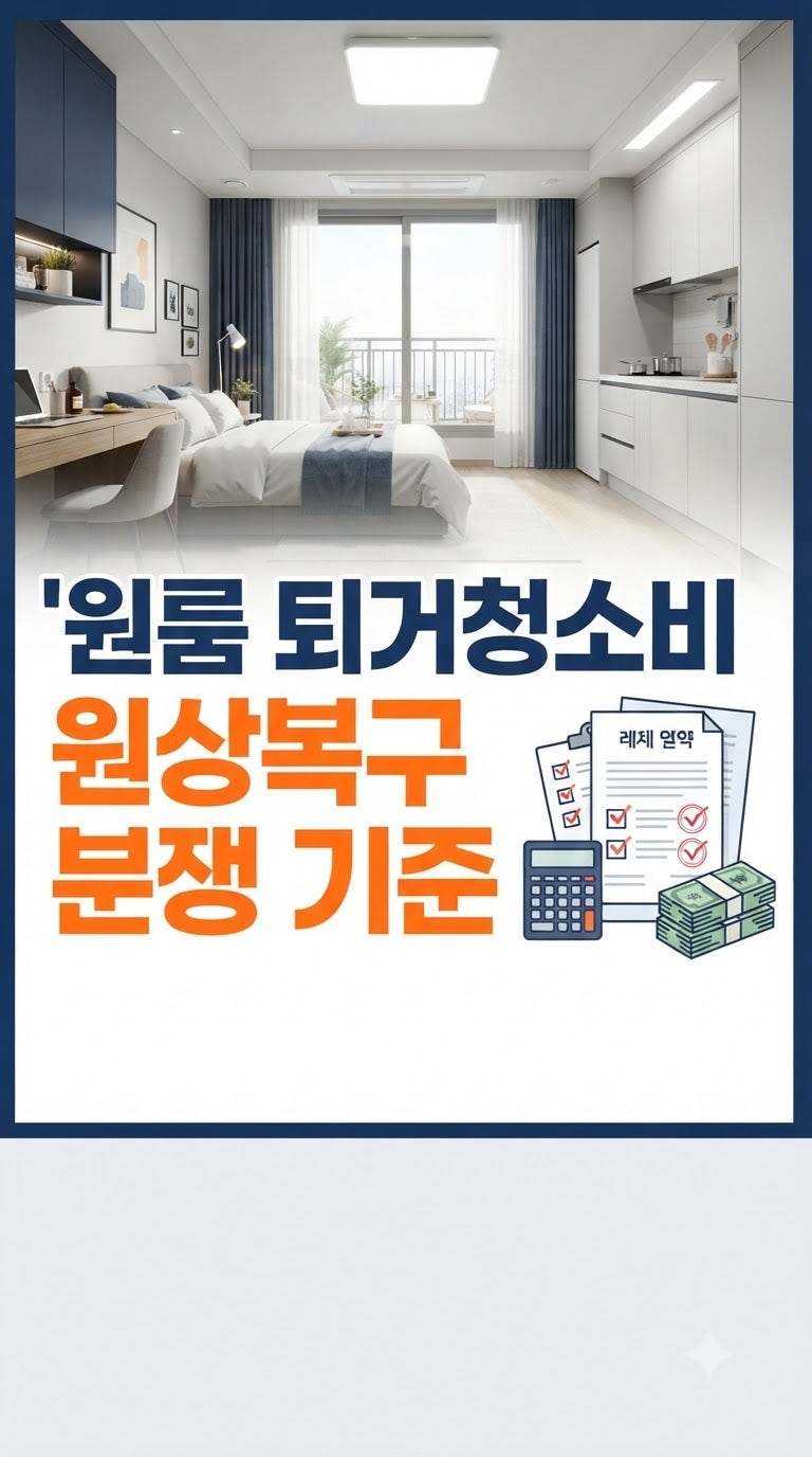 원룸 오피스텔 퇴실 청소비 원상복구 분쟁 해결 기준 총정리