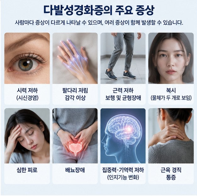 다발성경화증 증상, 원인, 검사, 치료, 초기증상, 재발, 완치 가능성 등 총정리