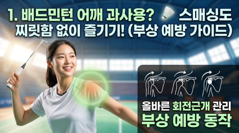 [어깨 석회성건염 원인] 배드민턴 스매싱 후 찌릿? 어깨 과사용이 부르는 석회성건염 원인과 ....