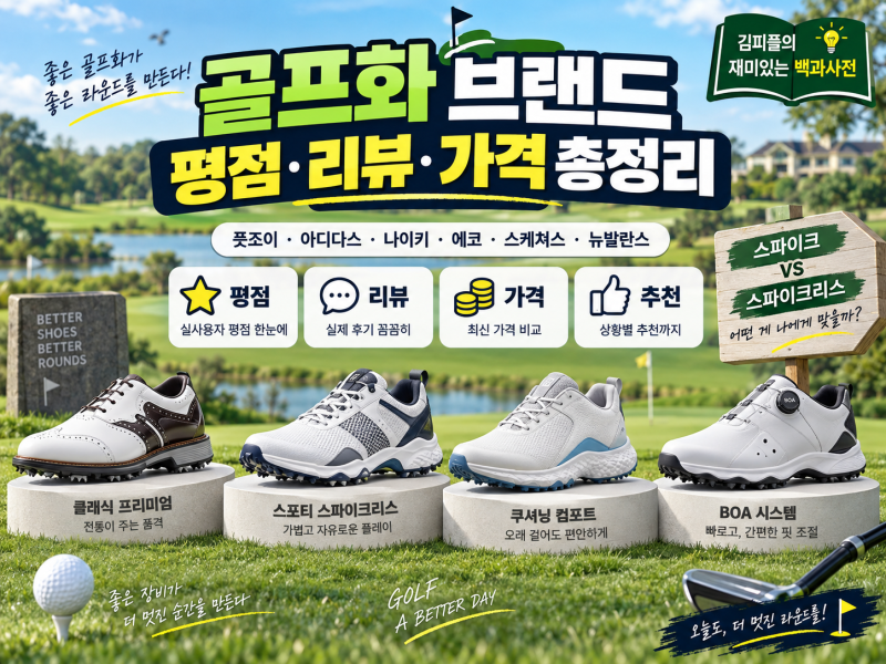 골프화 브랜드 추천 2026｜풋조이·아디다스·나이키·에코·스케쳐스·뉴발란스 평점·리뷰·....