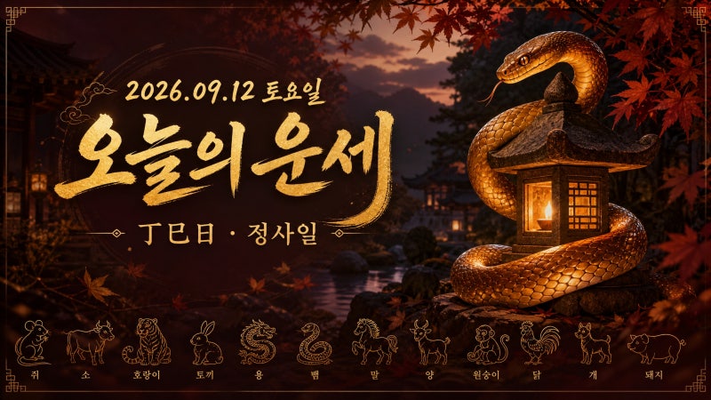 2026년 9월 12일 토요일 오늘의 운세