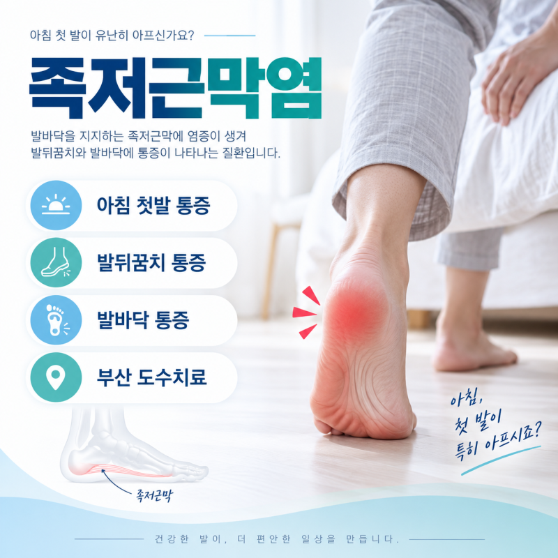 부산 족저근막염 도수치료, 발바닥 통증 관리방법은?