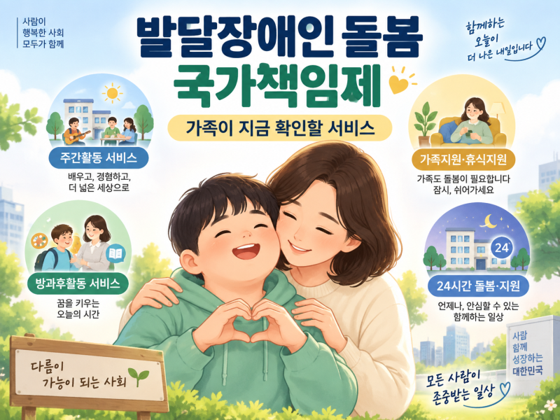 발달장애인 돌봄 국가책임제, 가족은 지금 어떤 서비스를 확인해야 하나요