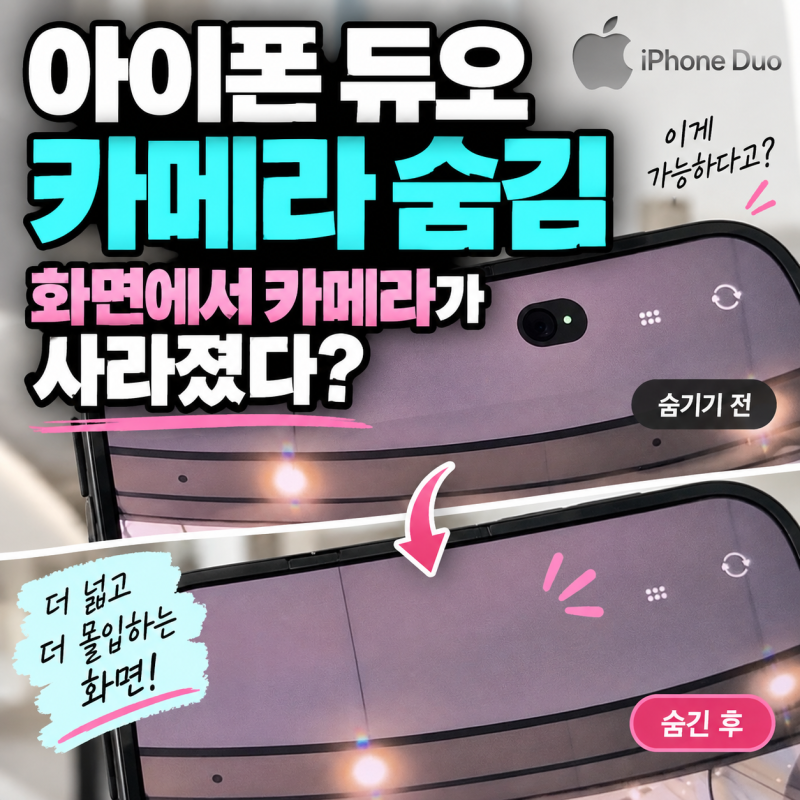 아이폰 듀오 카메라 숨김, 화면에서 카메라가 사라졌다?
