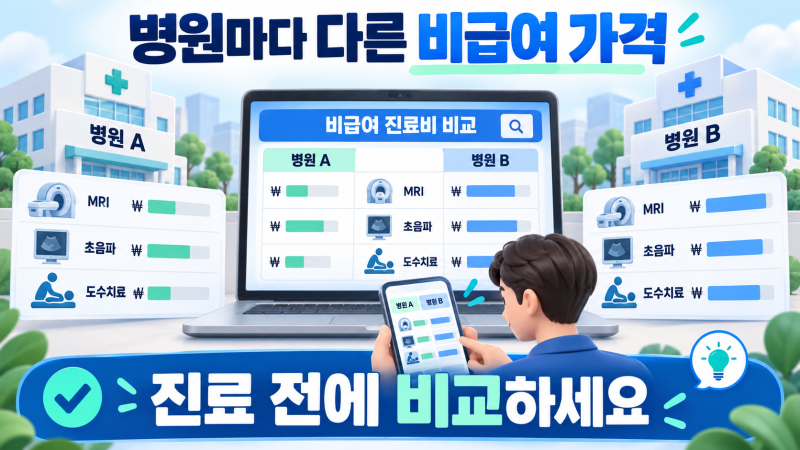 비급여 진료비 병원별 비교방법, MRI·초음파·임플란트 가격 어디서 확인할까?