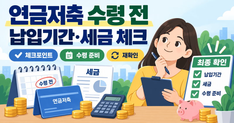 연금저축 수령 전 납입기간과 세금 조건 다시 보는 체크포인트