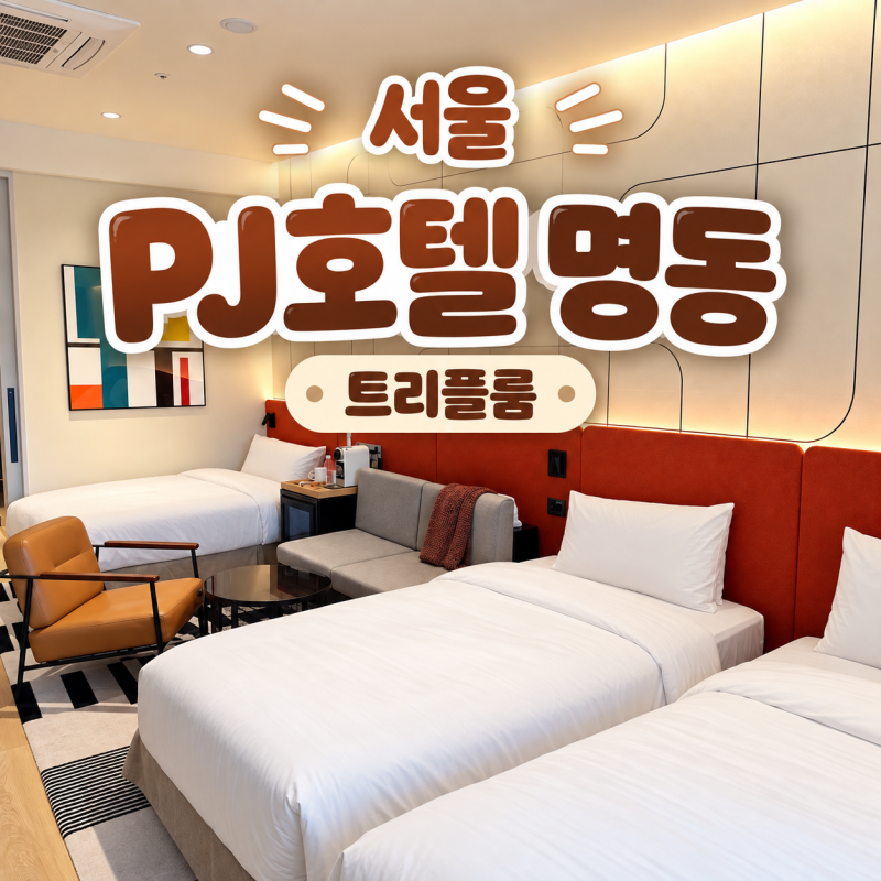 서울 숙소 추천 호텔PJ 명동, 남산타워가 보이는 트리플룸 후기