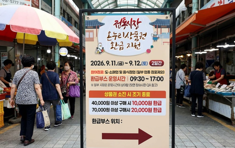 9월 11일~12일 단 이틀! 전국 99개 전통시장 지원금 혜택 얼마까지 받을 수 있을까?