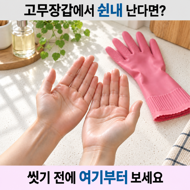 고무장갑 냄새 제거법 | 안쪽 쉰내까지 잡는 가장 쉬운 순서