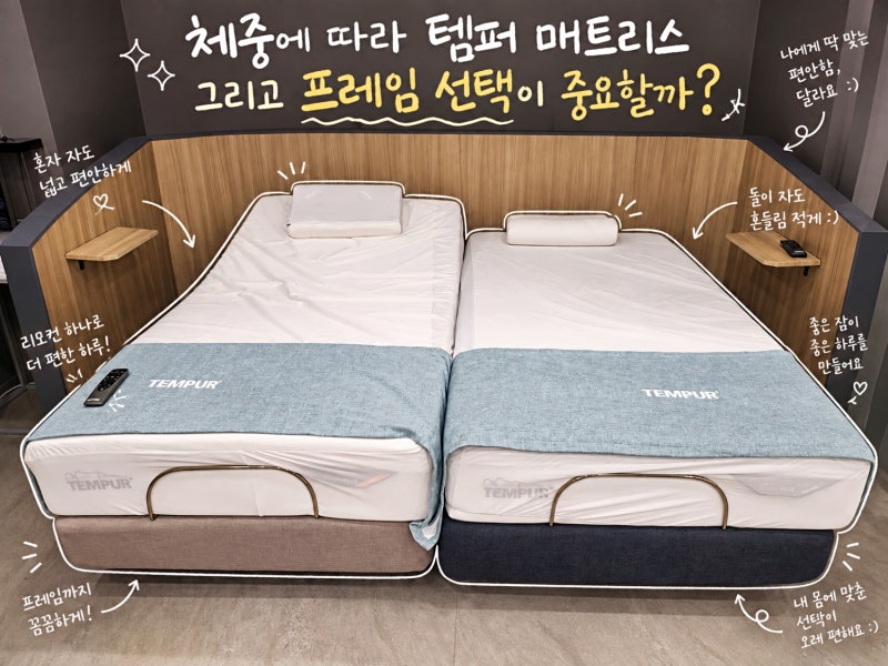 체중에 따라 템퍼 매트리스 그리고 프레임 선택이 중요할까?