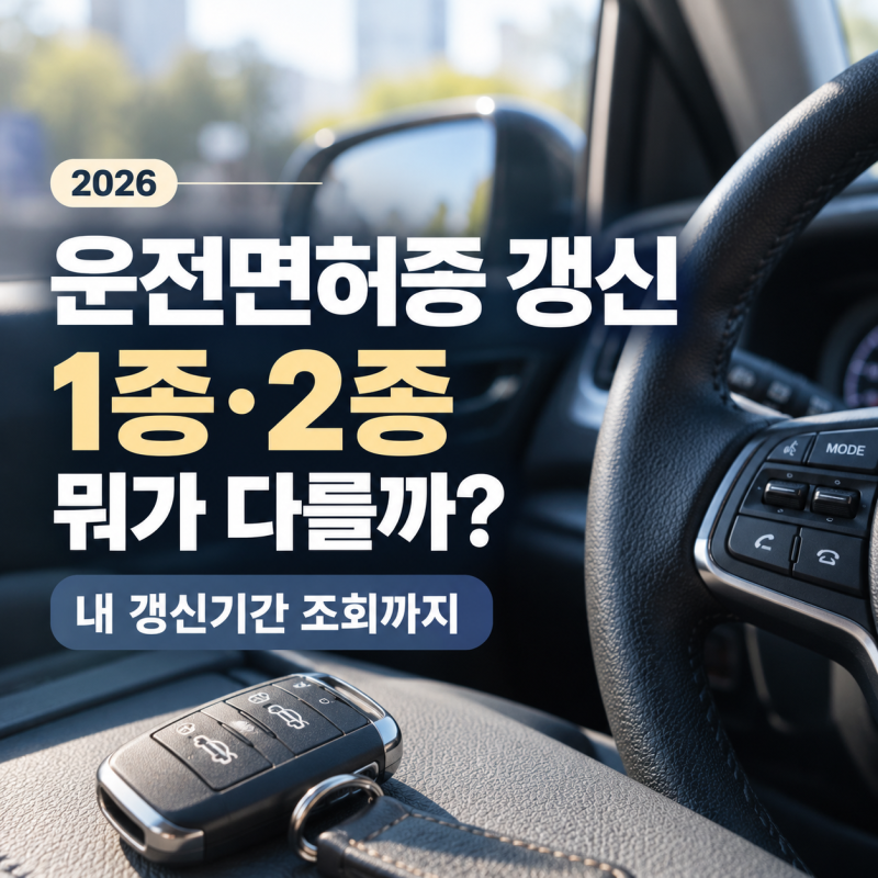 운전면허증 갱신 1종 2종 뭐가 다를까? 내 갱신기간 조회까지