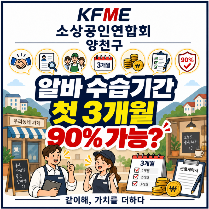 [소상공인을 위한 노동법] 알바 수습기간 최저임금｜첫 3개월은 90%만 줘도 될까?