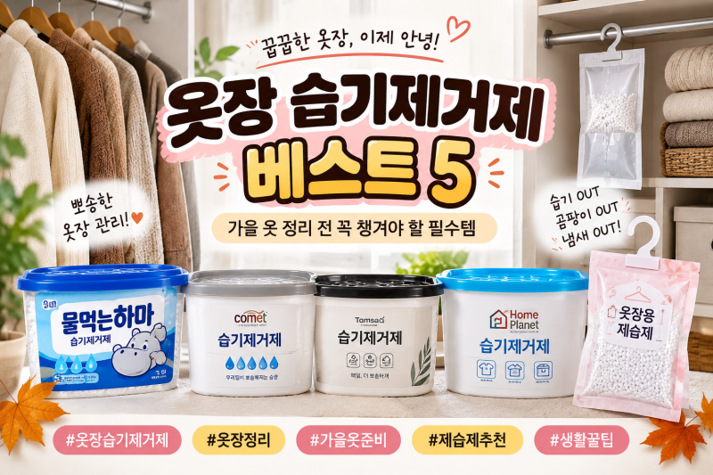 옷장 습기제거제 추천 BEST 5｜가을 옷 정리 전 꼭 챙겨야 할 제습제