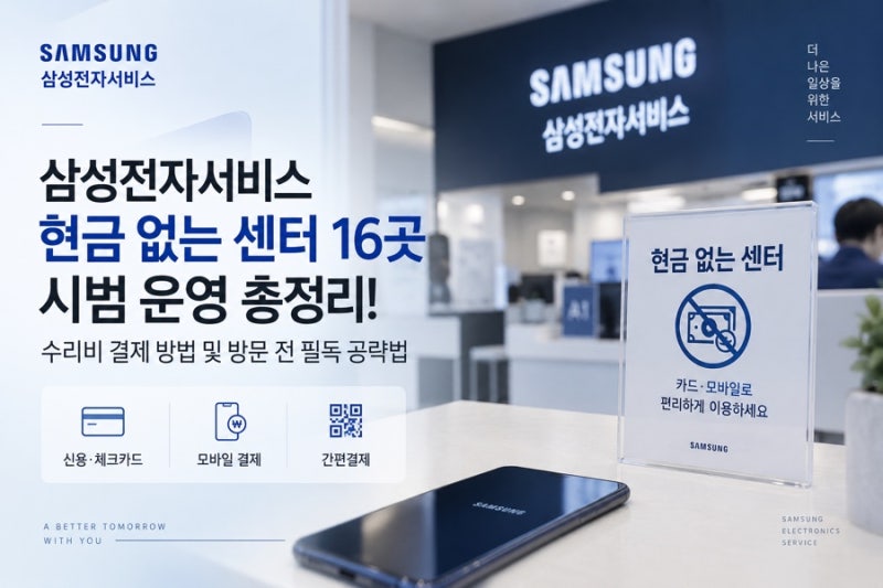 삼성전자서비스 현금 없는 센터 16곳 시범 운영 총정리! 수리비 결제 방법 및 방문 전 필독 공....