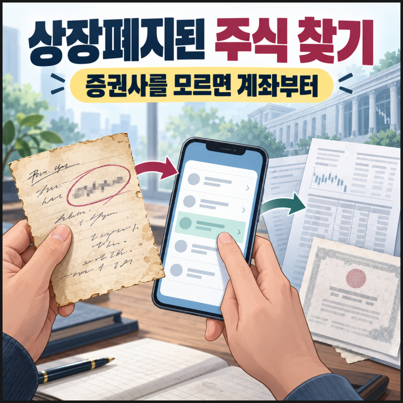 상장폐지된 주식 찾기, 증권사를 모르면 ‘계좌’부터 찾으세요.