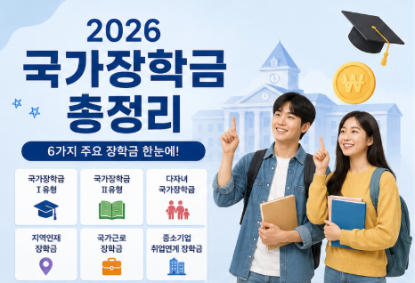 2026 국가장학금 총정리Ⅰ유형·Ⅱ유형·다자녀·지역인재·국가근로·중소기업 취업연계 신청....