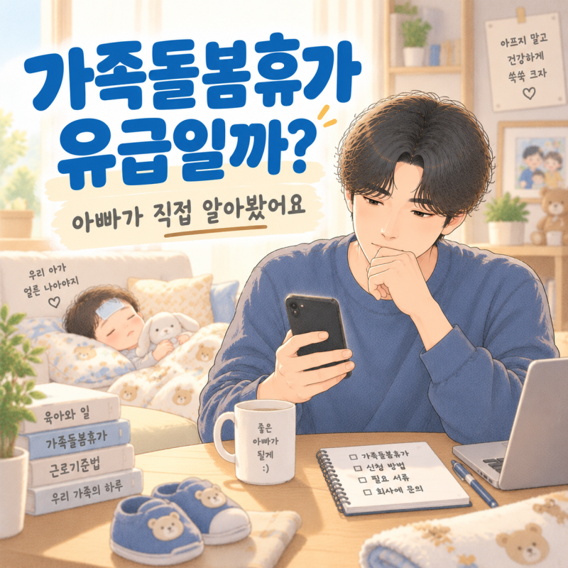 가족돌봄휴가 유급일까요? 아이 아플 때마다 연차만 쓰던 아빠가 알아봤습니다