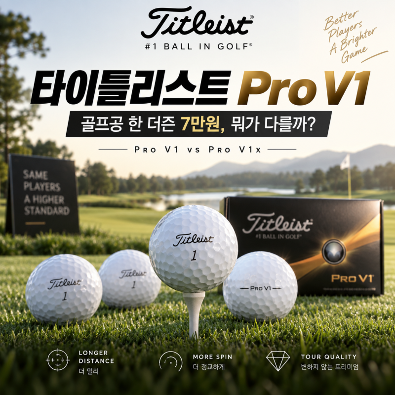 타이틀리스트 Pro V1 후기｜골프공 한 더즌 7만원, Pro V1x와 차이·초보도 써도 될까?