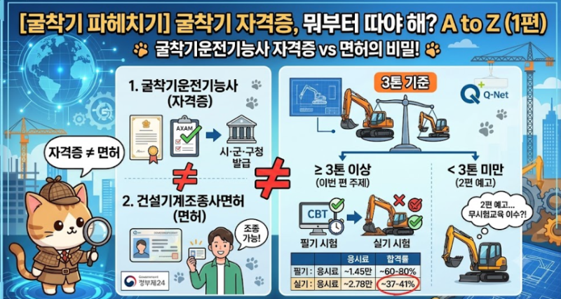 굴착기 자격증, 대체 뭐부터 따야 해? 굴착기운전기능사 1편