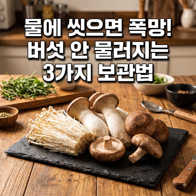 버섯 보관법 팽이 새송이 표고버섯 냉장 기간 비교