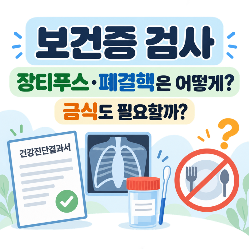 보건증 검사, 장티푸스·폐결핵은 어떻게? 금식도 필요할까?