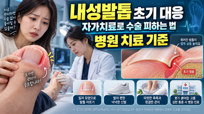 내성발톱 자가치료 초기 대응으로 수술 피하는 방법과 병원 치료 기준