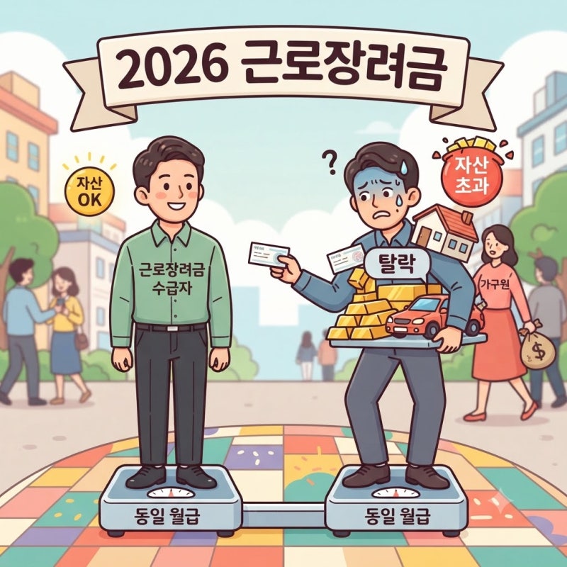 근로장려금 신청자격 2026, 같은 월급인데 탈락하는 재산·가구 기준