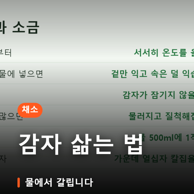 감자 삶는 법 포슬포슬하려면 물부터 다릅니다