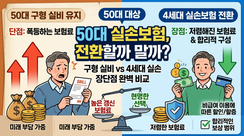 50대 4세대 실손보험 전환 장단점 비교