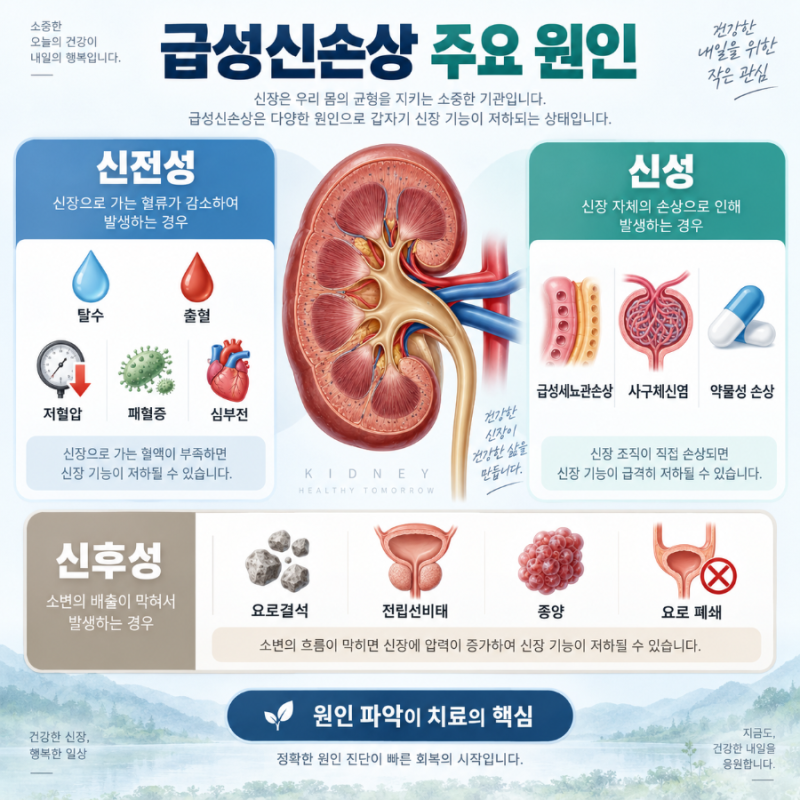 급성신손상 증상, 원인, 검사, 치료, 급성신부전과 차이, 투석
