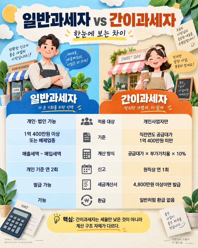 일반과세자와 간이과세자 차이! 세금은 어떻게 다를까?