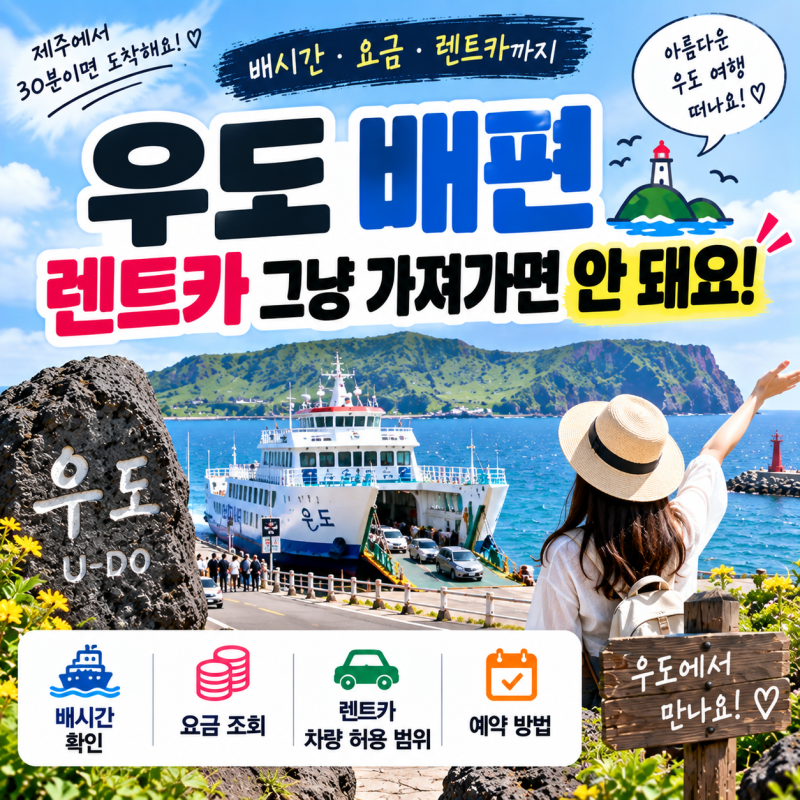 우도 배편 시간·요금 확인, 렌트카 가져간다면 꼭 보세요