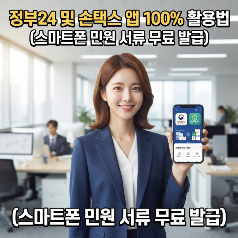 정부24 및 손택스 앱 100% 활용법 (스마트폰 민원 서류 무료 발급)