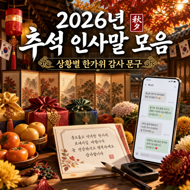 2026년 추석 인사말 모음｜상황별 한가위 감사 문구