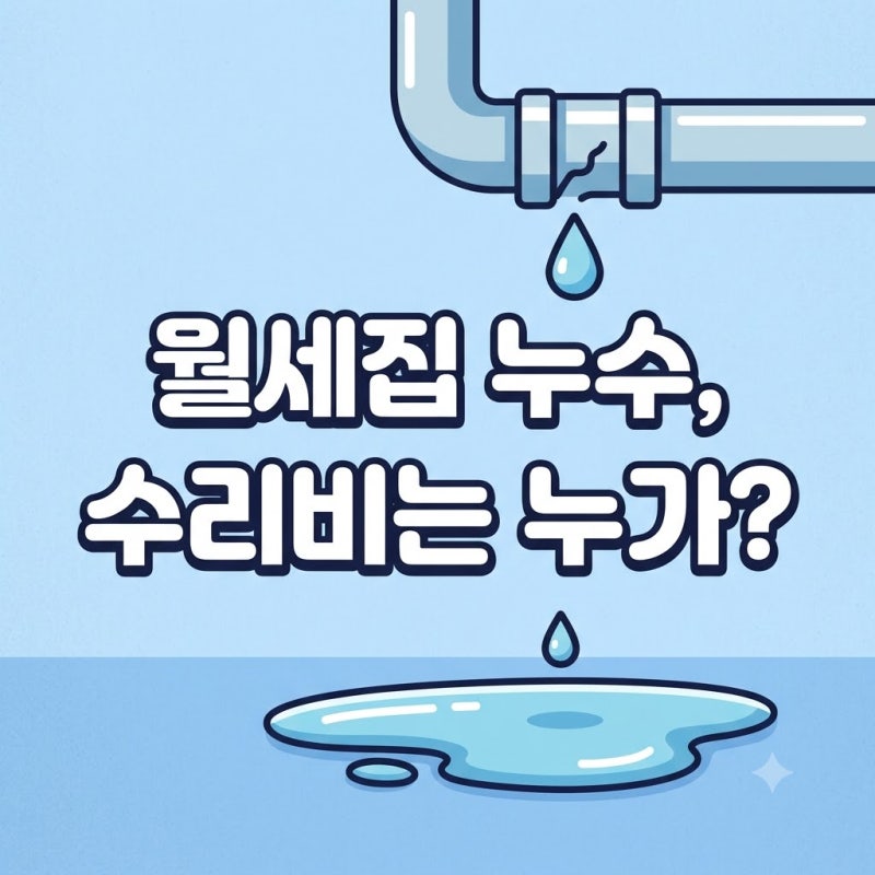 월세 거주 중 누수 발생! 수리비 부담 책임과 올바른 대처 방법