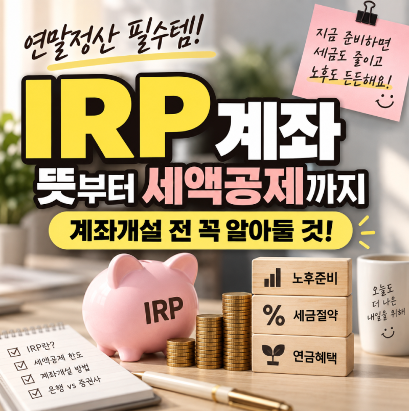 IRP 계좌 뜻부터 세액공제까지, 계좌개설 전 꼭 알아둘 것