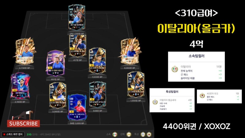 피파 4억스쿼드 공경 랭커들의 팀 10개(2편)