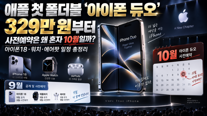 애플 첫 폴더블 '아이폰 듀오' 329만 원부터, 근데 사전예약은 왜 혼자 10월일까 (아이폰18·워....