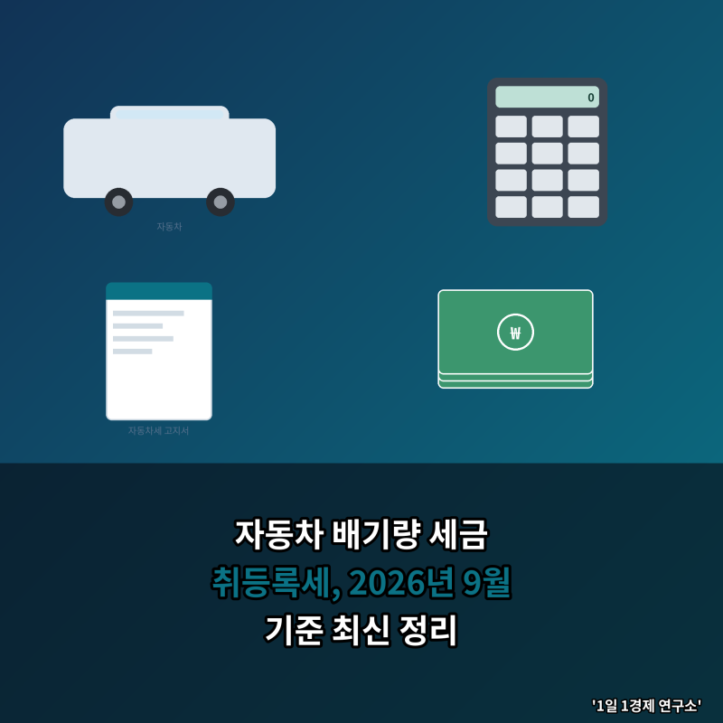 자동차 배기량 세금 취등록세, 2026년 9월 기준 최신 정리
