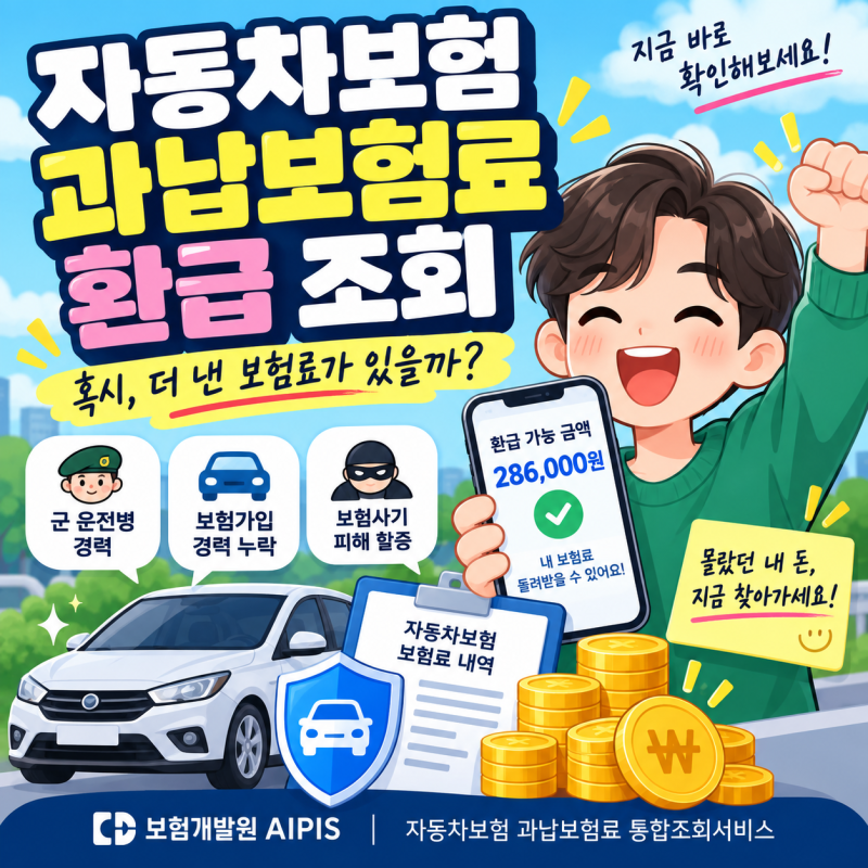자동차보험 과납보험료 환급 조회｜보험개발원에서 더 낸 보험료 확인하는 방법