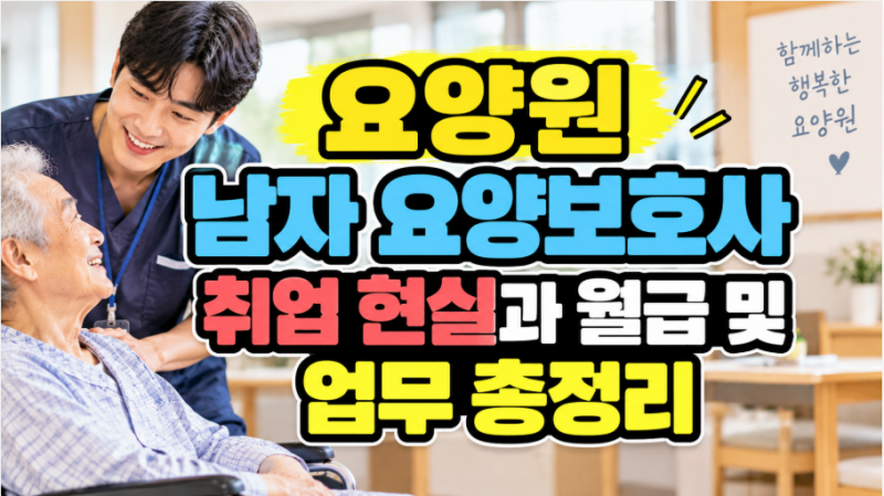 요양원 남자 요양보호사 취업 현실과 월급 및 업무 총정리