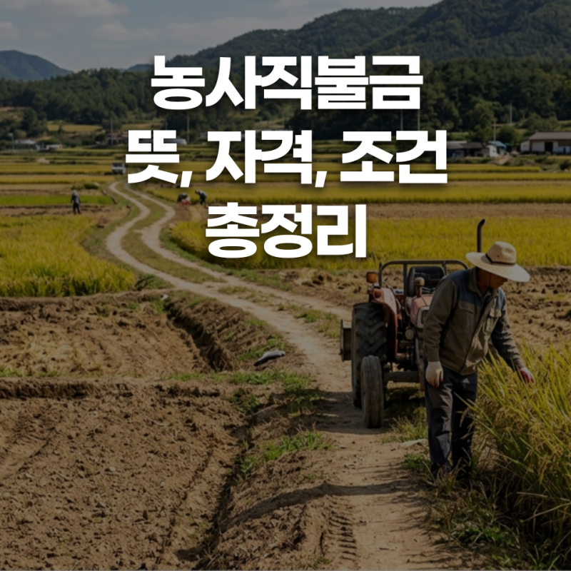 농사직불금 조건이 뭔데? 모르면 손해보는 자격 뜻 총정리