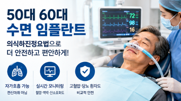 50대 60대 수면 임플란트 비급여 비용과 치아보험 면책기간 총정리
