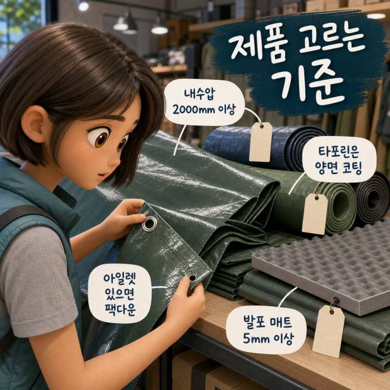 그라운드시트 캠핑방수포, 텐트바닥매트 두께까지 확인했어요