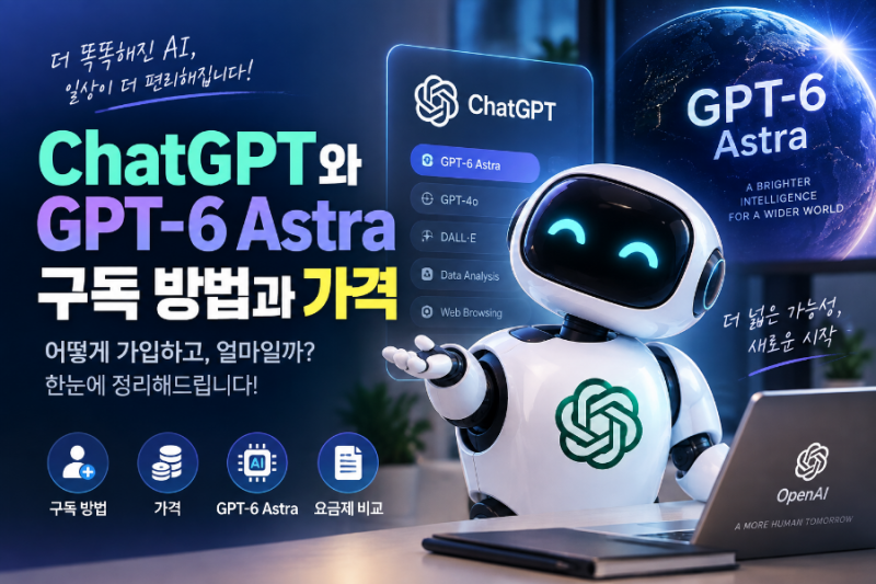 ChatGPT와 GPT-6 Astra 구독 방법·가격 총정리