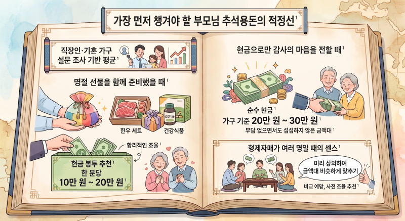 2026년 추석 용돈 부모님 초등학생 중학생 고등학생 대학생 조카 얼마가 적당할까