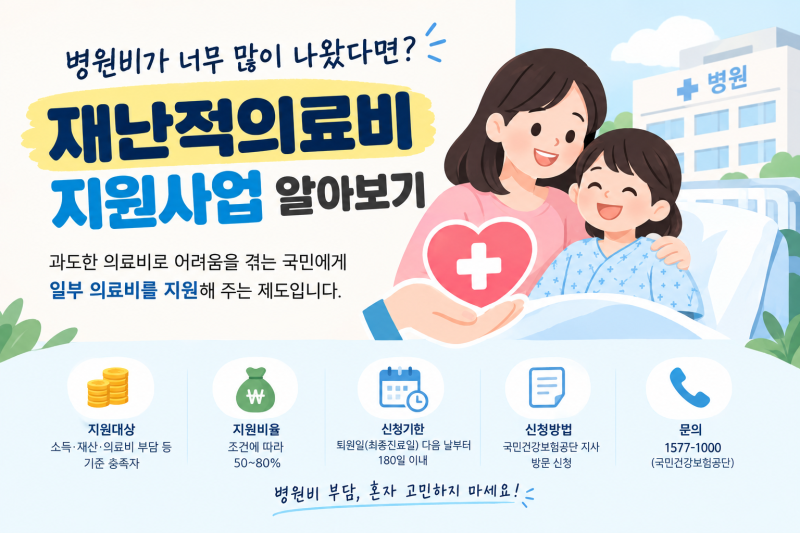 병원비가 너무 많이 나왔다면? 재난적의료비 지원사업 알아보기