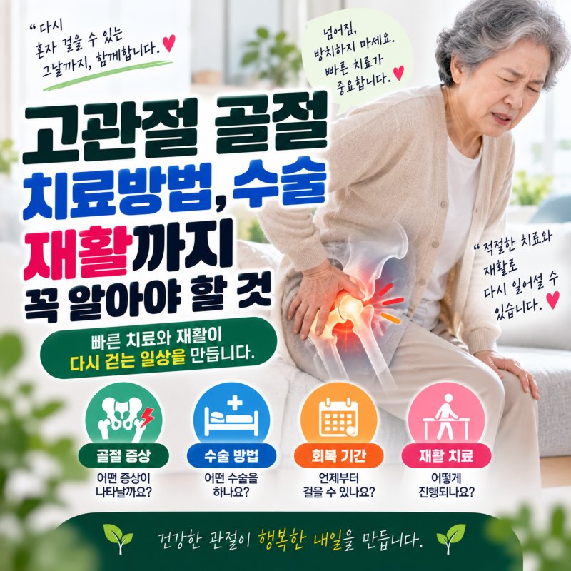 고관절 골절 치료방법, 수술부터 회복기간 재활까지 꼭 알아야 할 것