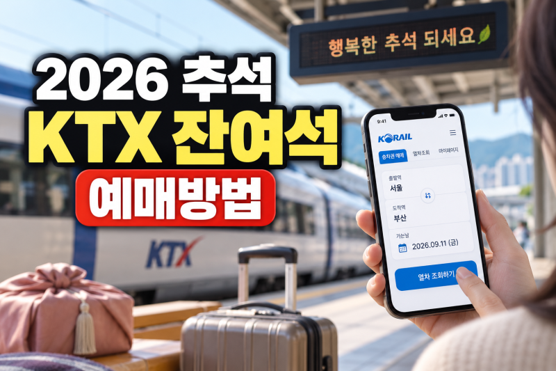 2026 추석 KTX 잔여석 예매방법｜매진됐을 때 취소표·예약대기 하는 법